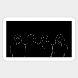 Pink Floyd Band Members White on Black Sticker